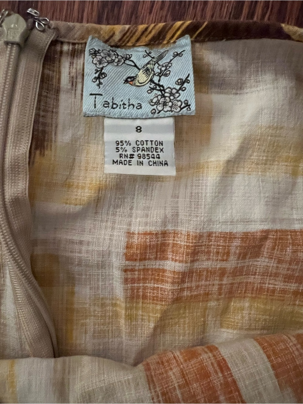 Tabitha Yellow & Brown Abstract Brushstroke Sleeveless Dress - Picture 2 of 5
